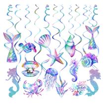 Decorações de festa PERFQU Mermaid Hanging Swirl 30 unidades Decorações de festa PERFQU Mermaid Hanging Swirl 30 unidades