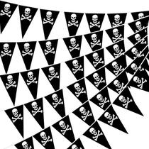 Decorações de festa pirata, tatuagem, bandeira pirata, 90 peças de Halloween Decorações de festa pirata, tatuagem, bandeira pirata, 90 peças de Halloween