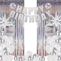 Decorações de festa RANERVZ Disco 55 unidades com pano de fundo e balões Decorações de festa RANERVZ Disco 55 unidades com pano de fundo e balões