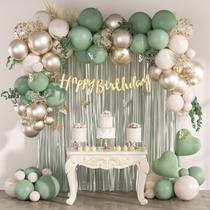 Decorações de festa saratimtou Sage Green Birthday Party