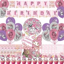 Decorações de festa SELPONT My Melody com banner, cobertura de bolo
