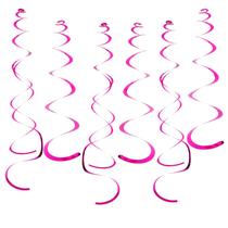 Decorações de Festa Swirl Fumwase Rosa Pink - 30 Unidades com Brilho