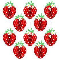 Decorações de festa Tenare Strawberry Honeycomb Balls x24 Decorações de festa Tenare Strawberry Honeycomb Balls x24