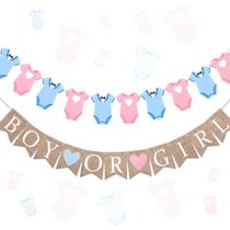 Decorações de festa Trandraft Gender Reveal Banner, serapilheira, 2 unidades