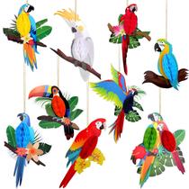 Decorações de Festa Tropical Birds Spakon - Conjunto com 9 Peças para Pendurar