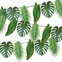 Decorações de festa Tropical Palm Leaf Garland 2,6 m verde