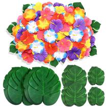 Decorações de festa UMIKU 120 unidades de plantas falsas e folhas de palmeira