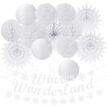 Decorações de festa Winter Wonderland Snowflake White 21 unidades Decorações de festa Winter Wonderland Snowflake White 21 unidades