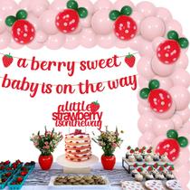 Decorações de festa Wonmelody Strawberry Baby Shower Girl Decorações de festa Wonmelody Strawberry Baby Shower Girl
