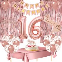 Decorações de festa xinkerco Sweet 16 para meninas com toalha de mesa