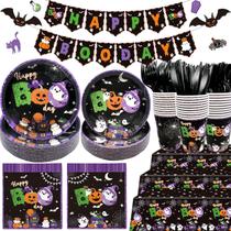 Decorações de festa Yavxzvbw 184 unidades de Halloween Birthday Boo Day