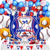 Decorações de festa YIGZAG Baseball Birthday 64 unidades com balões Decorações de festa YIGZAG Baseball Birthday 64 unidades com balões
