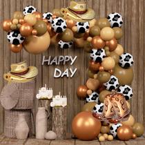 Decorações de festa YQUQWN Western Cowboy Balloon Arch Kit 136 unidades Decorações de festa YQUQWN Western Cowboy Balloon Arch Kit 136 unidades