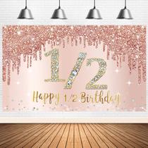 Decorações de fundo Bumqviy Feliz 1/2 aniversário para meninas Decorações de fundo Bumqviy Feliz 1/2 aniversário para meninas