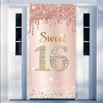 Decorações de fundo de banner de porta Sweet 16 Birthday Party