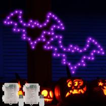 Decorações de Halloween Bastge Bat Window Lights, pacote com 2 Decorações de Halloween Bastge Bat Window Lights, pacote com 2