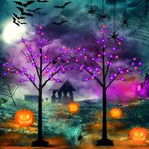 Decorações de Halloween Black Spooky Tree de 4 pés com 96 luzes LED Decorações de Halloween Black Spooky Tree de 4 pés com 96 luzes LED