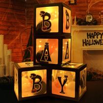Decorações de Halloween, caixas de balão Baby First, 4 unidades com LED
