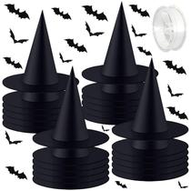 Decorações de Halloween, chapéu de bruxa Legigo, 24 peças com adesivos de morcego 3D Decorações de Halloween, chapéu de bruxa Legigo, 24 peças com adesivos de morcego 3D