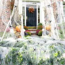 Decorações de Halloween com teias de aranha de 900 pés quadrados com 30 aranhas falsas