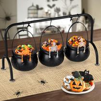 Decorações de Halloween: conjunto de 3 taças de doces Rogeia Cauldron Decorações de Halloween: conjunto de 3 taças de doces Rogeia Cauldron