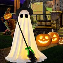 Decorações de Halloween CYSKXYI Spooky Ghost com vassoura de bruxa Decorações de Halloween CYSKXYI Spooky Ghost com vassoura de bruxa