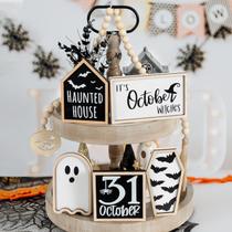 Decorações de Halloween DAZONGE, conjunto de decoração de bandeja em camadas de 6 peças