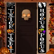 Decorações de Halloween e banners de portas OLANRUN 180 cm Trick or Treat