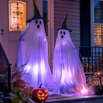 Decorações de Halloween Hourleey Standing Lighted Ghosts x2