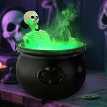 Decorações de Halloween JOICEE Mist Maker Cauldron com esqueleto