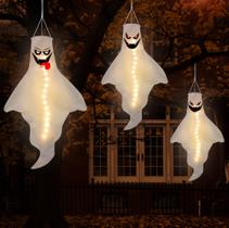 Decorações de Halloween Jpfezry Ghost Windsock com luzes LED x3
