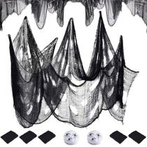 Decorações de Halloween JQAQJU Creepy Cloth 183x76cm com aranhas Decorações de Halloween JQAQJU Creepy Cloth 183x76cm com aranhas
