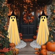Decorações de Halloween LONSTA Spooky Ghost com chapéu de bruxa 160 cm Decorações de Halloween LONSTA Spooky Ghost com chapéu de bruxa 160 cm