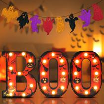 Decorações de Halloween Ouddy Life LED Marquee Light Up Boo Si