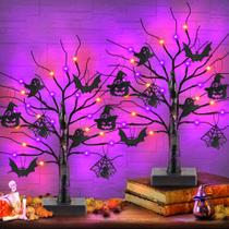 Decorações de Halloween para interior, pacote com 2 árvores pretas de Halloween Decorações de Halloween para interior, pacote com 2 árvores pretas de Halloween