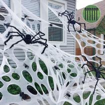 Decorações de Halloween, rede gigante de carne bovina, teias de aranha, pacote com 2