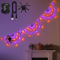 Decorações de Halloween Spider Web Lights FFZZKJ 60LED 1,8 m