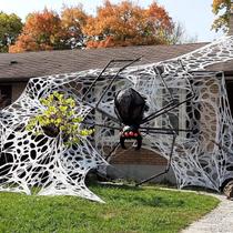 Decorações de Halloween Spider Web Outdoor Joyseller, 2 pacotes