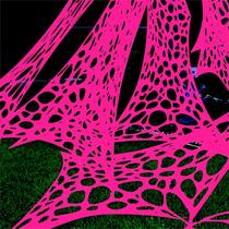 Decorações de Halloween Spider Webs Glow Pink 1400 ft² YHFUISK