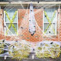 Decorações de Halloween: teias de aranha de 1000 pés quadrados com 77 aranhas falsas