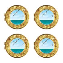 Decorações de janela Beistle Cruise Ship Porthole 38 cm, pacote 4