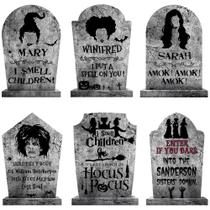 Decorações de lápides de Halloween ao ar livre LeeSky 6 unidades