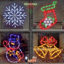 Decorações de luzes de silhueta de janela de Natal Pytopkto 16