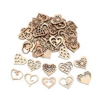 Decorações De Madeira Em Forma De Coração 50pcs Artesanato De Madeira Para Casamento Festa