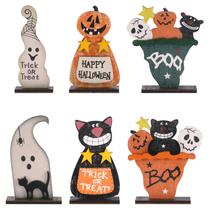 Decorações de mesa de Halloween SY Super Bang Wooden 6 unidades Decorações de mesa de Halloween SY Super Bang Wooden 6 unidades