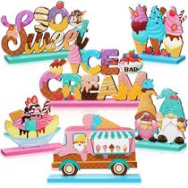 Decorações de mesa de sorvete Blosssound, 6 peças de placas de madeira Decorações de mesa de sorvete Blosssound, 6 peças de placas de madeira