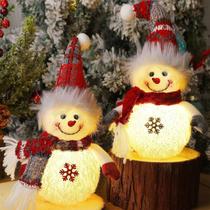 Decorações de mesa Juegoal Lighted Plush Snowmen 25 cm, pacote com 2