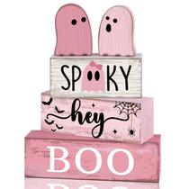 Decorações de mesa Lineshading Halloween Pink Ghost 4 unidades
