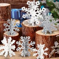 Decorações de mesa OumuaMua Winter Christmas Snowflakes x12 Decorações de mesa OumuaMua Winter Christmas Snowflakes x12