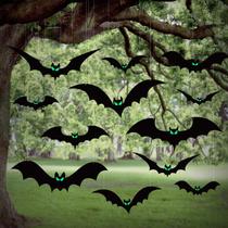 Decorações de morcegos pendurados de Halloween Hifunwu 12 unidades com olhos brilhantes Decorações de morcegos pendurados de Halloween Hifunwu 12 unidades com olhos brilhantes